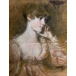 English School (late 18th / early 19th century), Portrait of a young lady, half length with her hand