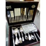 A cased set of silver plated cutlery by Cooper Ludlam, eight settings.