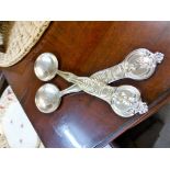 Two silver Russian coin spoons.