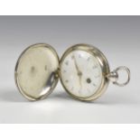 A silver cased fusee pocket watch, maker's mark rubbed, London, 1820.