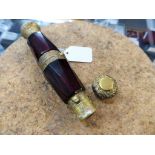 Victorian double ended, gilt metal and ruby glass scent bottle (lid a/f)