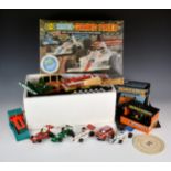 A vintage Scalextric set with cars and matched accessories. (qty)