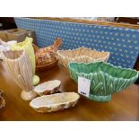 A quantity of various Sylvac vases to include two shell dishes (6)