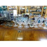 A collection of various glasses to include three 1937 Coronation goblets (18)