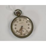 A Moeris Military issue pocket watch, with subsidiary seconds, the reverse with broad arrow mark &