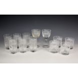 A collection of Royal Brierley Crystal ' Honeysuckle ' pattern glasses, comprising of six