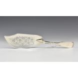 A William IV silver fish slice, William Theobalds, London 1834, fiddle thread pattern, with