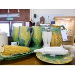 A collection of sweetcorn related pottery to include three vases (10)