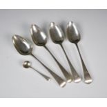 Four Georgian silver Old English pattern table spoons, two by Peter & William Bateman, London, 1807,