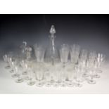 A large collection of Tudor glassware woth etched decoration by Jack Lloyd, floral pattern,