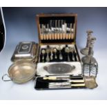 A large quantity of various silver plate to include a cased part canteen.