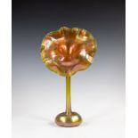 Tiffany Studios - a fine Favrile Glass 'Jack-in-the-Pulpit' vase, c.1910, in iridescent gold