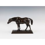 Antoine-Louis Barye (French, 1796-1875), bronze horse with head lowered, 'Cheval Demi-Sang, Tête