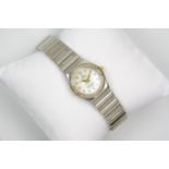 An Omega Constellation bi-colour diamond set ladies quartz wrist watch, ref. 43751500, watch no.