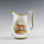 Horse racing interest - a 19th century English porcelain jug, reputedly presented to the famous