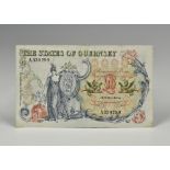 BRITISH BANKNOTE: States of Guernsey £10, ND (1975-1980), serial number A 339299,(GN 48), blue, pale