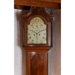 An early 19th century Channel Islands mahogany longcase clock, by Thomas Naftel, the case with