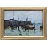 Alex (Alexander) Maclean RBA (British, 1867-1940), " Broadstairs Harbour " , oil on panel, signed '
