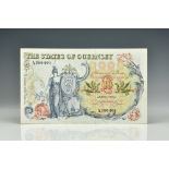BRITISH BANKNOTE: States of Guernsey £10, ND (1975-1980), serial number A 366401,(GN 48), blue, pale