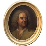 ** LOT WITHDRAWN FROM SALE ** English School (18th century), Portrait of Jean de la Fontaine , oval