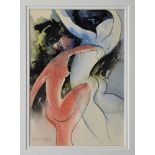 David G. Henley (Jersey, b.1949), Dancing nudes , watercolour, pen and ink, signed and dated '86