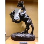 Frederic Remington 'Rattlesnake' cowboy bronze sculpture.