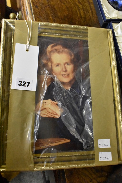 A signed colour photograph of Margaret Thatcher dated 1978.