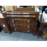 A Channel Islands mahogany four drawer chest.