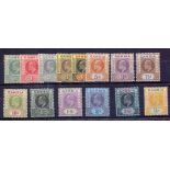 GAMBIA STAMPS : 1909 EDVII mounted mint set of 14 to 3/-, a few tone spots,