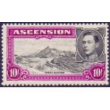 ASCENSION STAMPS : 1938 GVI 10r Black and Bright Purple Perf 13 1/2,