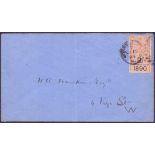 STAMPS : REVENUE : Great Britain 1894 2/- Transfer Duty stamp used postally on an envelope from