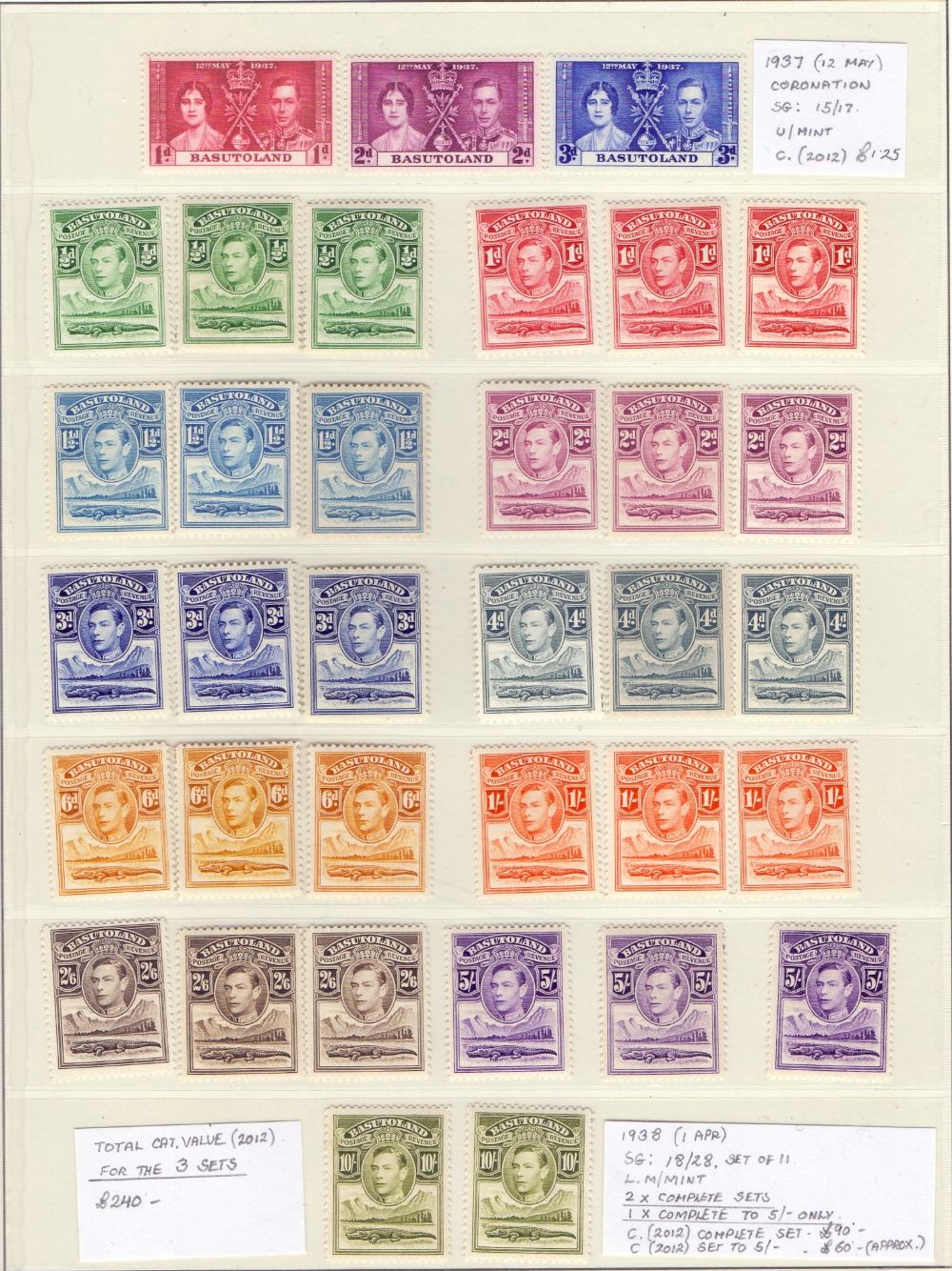STAMPS : BRITISH AFRICA, mint collection in album inc Basutoland GV 1933 set & GVI 1938 set (2), - Image 2 of 6