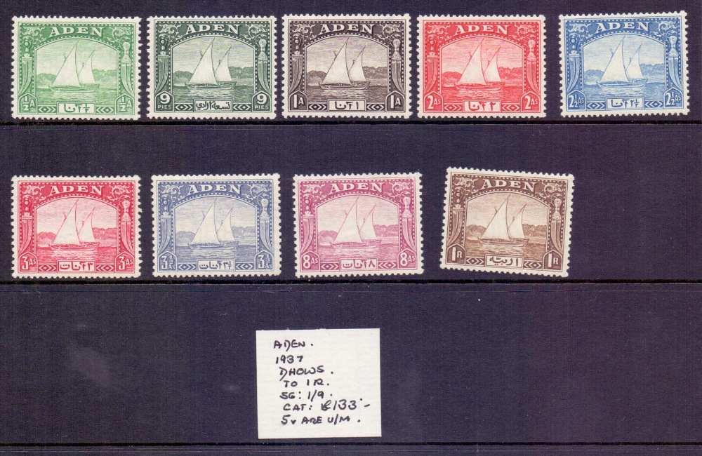 STAMPS : BRITISH COMMONWEALTH, mostly mint George VI sets inc Aden 1937 to 1r,