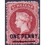 St Helena Stamps : 1864 Queen Victoria 1d Lake,