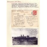 GREAT BRITAIN POSTAL HISTORY : Collection of 33 post cards written up relating to mail on ships