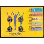 COINS : 2002 Manchester Commonwealth Games special coin cover with 4 £2 coins.