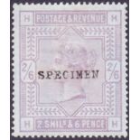 GREAT BRITAIN STAMPS : GB : 1883 2/6 Lilac on blued paper,