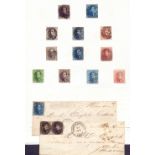 BELGIUM STAMPS : Thirteen album pages and 2 stock cards of early used Belgium,