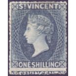 ST VINCENT STAMPS : 1866 QV 1/- Slate Grey,