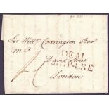 POSTAL HISTORY : SHIP LETTER : DEAL, 1779 entire sent from Antigua to Sir William Codrington,