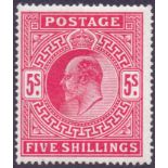 GREAT BRITAIN STAMPS : GB : 1912 5/- Carmine,