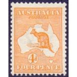 AUSTRALIA STAMPS : 1913 GV 4d Orange,