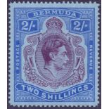 BERMUDA STAMPS : 1938 2/- Deep Purple and Ultramarine/Grey Blue Chalky paper,