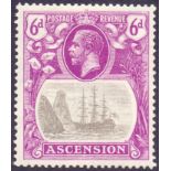 ASCENSION STAMPS : 1924 GV 6d Grey Black and Bright Purple,