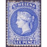 ST HELENA STAMPS : 1864 QV 6d Ultramarine,