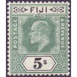 FIJI STAMPS : 1903 EDVII 5/- Green and Black,