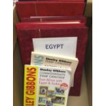 EGYPT STAMPS : Collection 1866 - 2009 mint and used in four albums and five stock books (2 boxes),