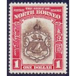 NORTH BORNEO STAMPS : 1939 $1 Brown and Carmine,