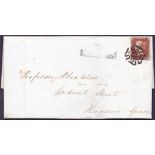 GREAT BRITAIN POSTAL HISTORY : 1841 Penny Red plate 14, four margins,