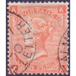 GREAT BRITAIN STAMPS : GB : 1869 4d Dull Vermilion plate 11, fine used,